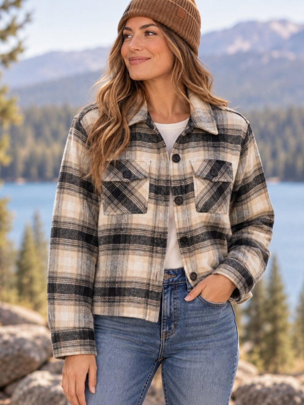 BB Dakota Steve Madden Womens Plaid Flannel Shacket M Granola Grunge Cabincore